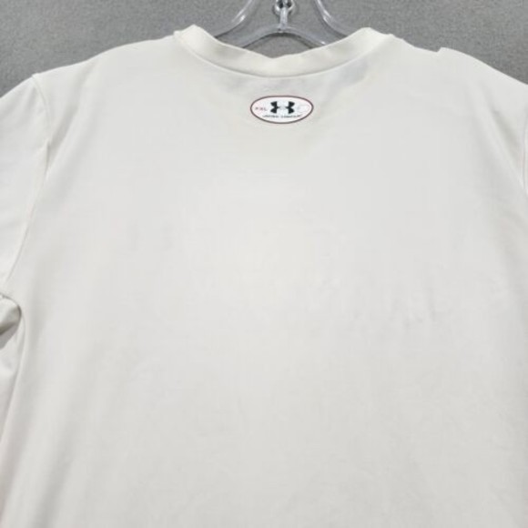 Under Armour Polo Shirt Mens 2XL White TShirt HeatGear Short Sleeve - Picture 14 of 16